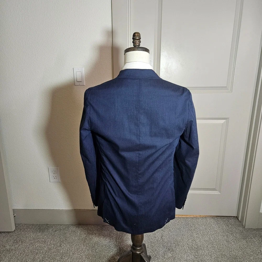 $168 NWT J Crew‎ 38R Blazer Suit Jacket Men Ludlow Cotton Blend Dark Bluish Gray